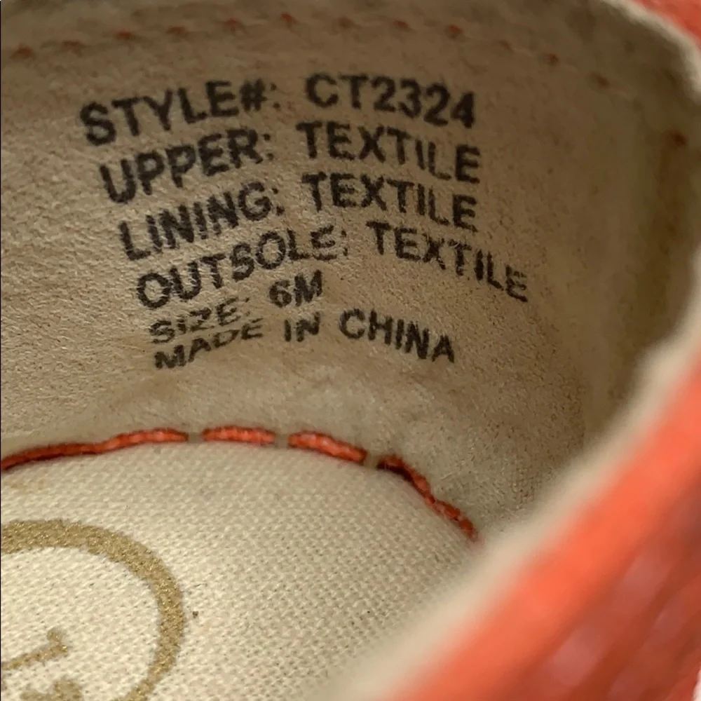 143 Girl Orange Espadrille With Pineapple -Sz 6. ESP0859